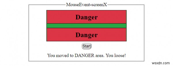 Thuộc tính HTML DOM MouseEvent screenX 