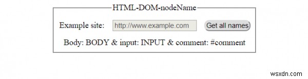 HTML DOM nodeName Thuộc tính 