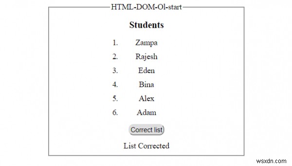 HTML DOM Ol start Thuộc tính 