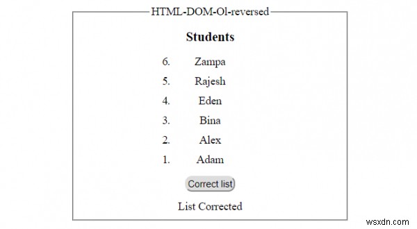 Thuộc tính HTML DOM Ol đã đảo ngược 