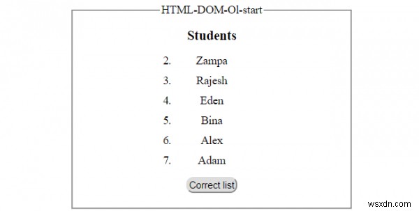 Đối tượng HTML DOM Ol 