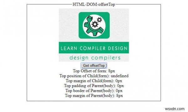 Thuộc tính HTML DOM offsetTop 