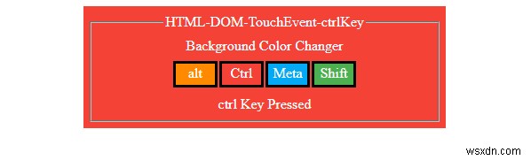 HTML DOM TouchEvent ctrlKey Property 