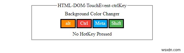 HTML DOM TouchEvent ctrlKey Property 