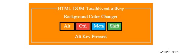 Thuộc tính altKey của HTML DOM TouchEvent 