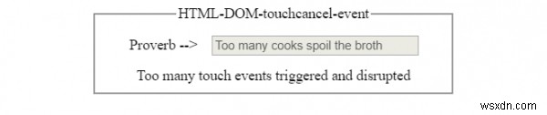HTML DOM touchcancel Event 