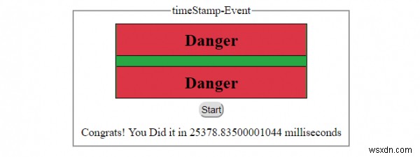 Thuộc tính sự kiện HTML DOM timeStamp 