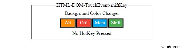 HTML DOM TouchEvent shiftKey Thuộc tính 