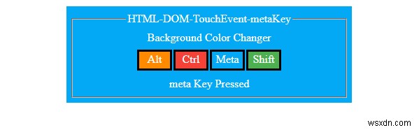 Thuộc tính metaKey của HTML DOM TouchEvent 
