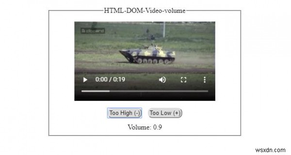 Thuộc tính khối lượng video DOM HTML 