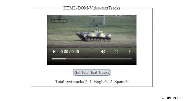 Thuộc tính HTML DOM Video textTracks 