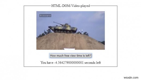 Thuộc tính HTML DOM Video đã phát 