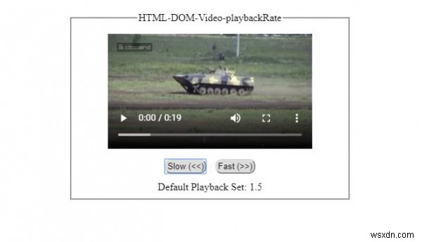 HTML DOM Video phát lại Thuộc tính tỷ lệ 
