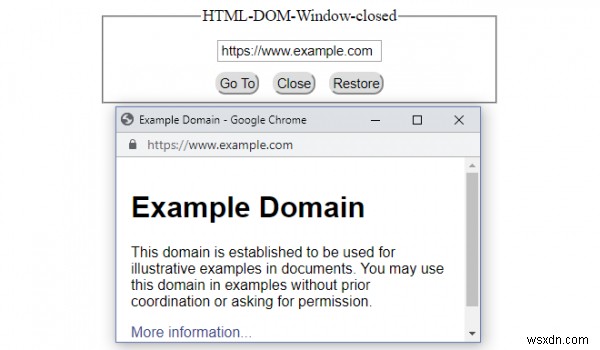 Thuộc tính HTML DOM Window đã đóng 