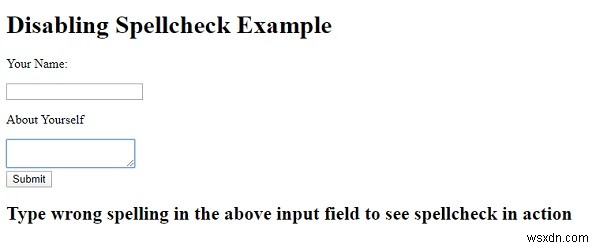 Làm cách nào để tắt tính năng kiểm tra chính tả (sửa ngữ pháp) cho các phần tử biểu mẫu HTML? 