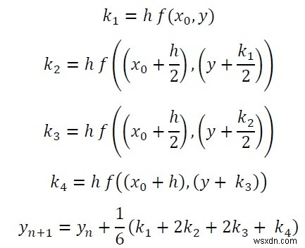 Quy tắc bậc 4 Runge-Kutta cho phương trình vi phân 