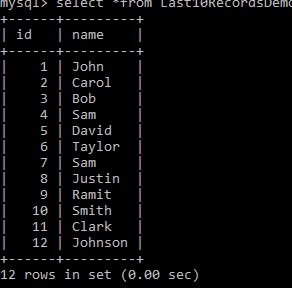 Làm cách nào để chọn 10 hàng cuối cùng từ MySQL? 