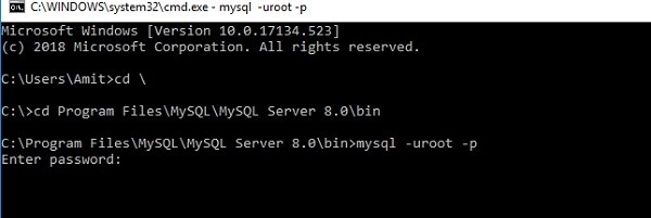 Làm thế nào để mở dòng lệnh MySQL trên Windows10? 