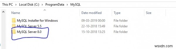 Không thể tìm thấy my.ini trong thư mục MySQL? 