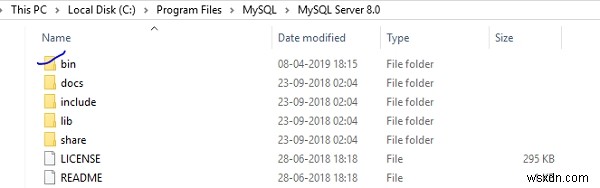 Thư mục bin MySQL nằm ở đâu trong HĐH Windows? 