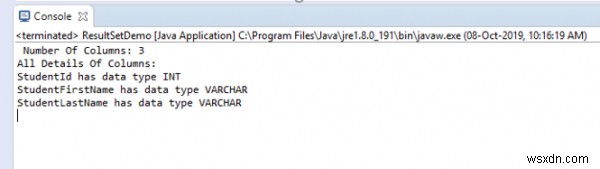 Đếm số cột trong bảng MySQL với Java 