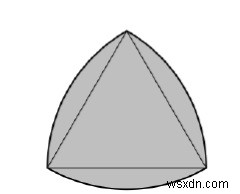 Tam giác Reuleaux lớn nhất trong một Hình vuông nội tiếp trong một Tam giác vuông ở C? 