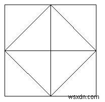 Diện tích hình vuông được tạo thành bằng cách nối các trung điểm nhiều lần trong C? 