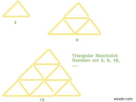 Chương trình C / C ++ cho Số que diêm hình tam giác? 