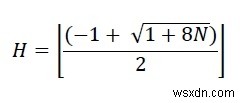 Chương trình C / C ++ cho Chiều cao tối đa khi đồng xu được sắp xếp theo hình tam giác? 