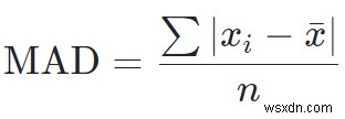 Chương trình cho độ lệch tuyệt đối trung bình trong C ++ 