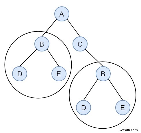 Tìm tất cả các cây con trùng lặp trong C ++ 