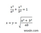 Diện tích của hình vuông lớn nhất có thể được nội tiếp trong một hình elip trong C ++ 