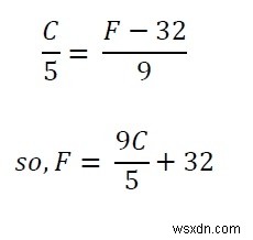 Chương trình C ++ để chuyển đổi độ F sang độ C 