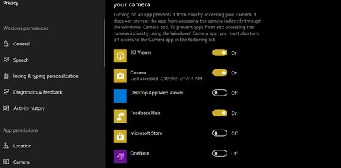 Cách bật máy ảnh trong Windows 10 