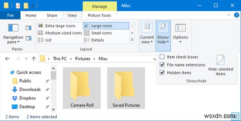 Cách xóa Thư mục Camera Roll và Ảnh đã Lưu trong Windows 10 