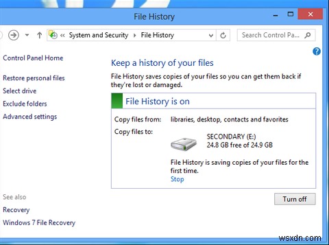 Bạn có biết Windows 8 có tích hợp máy thời gian sao lưu không? 