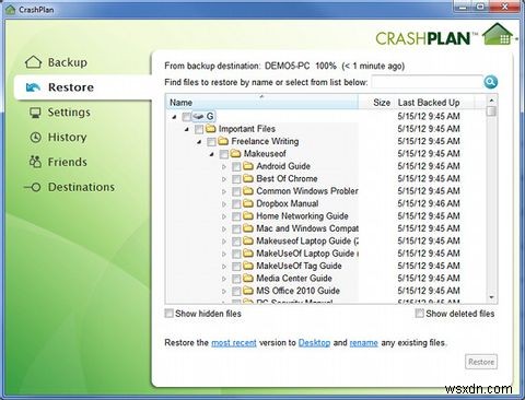 Cách sao lưu các PC với nhau qua Internet bằng cách sử dụng Crash Plan cá nhân 