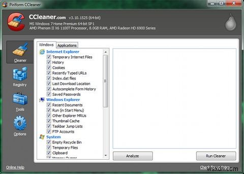 Tối ưu hóa hệ thống của bạn để chạy tốt nhất với CCleaner 