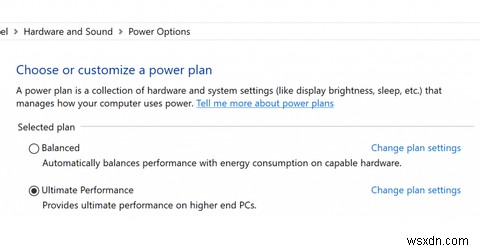 Cách bật Gói năng lượng hiệu suất cao nhất trong Windows 10 