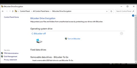 Cách kiểm tra trạng thái BitLockers trong Windows 10 