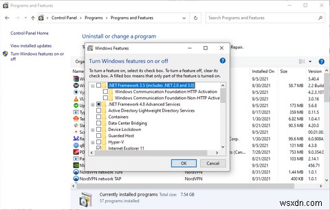 Cách cài đặt .NET Framework phiên bản 3.5 trên Windows 10 