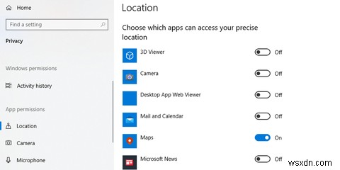 Cách thay đổi quyền ứng dụng trong Windows 10 