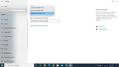 Cách tắt Chế độ máy tính bảng trong Windows 10 