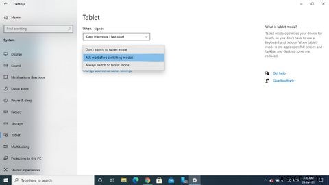 Cách tắt Chế độ máy tính bảng trong Windows 10 