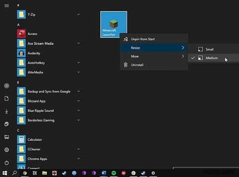 Cách tạo ô menu Start tùy chỉnh trong Windows 10 
