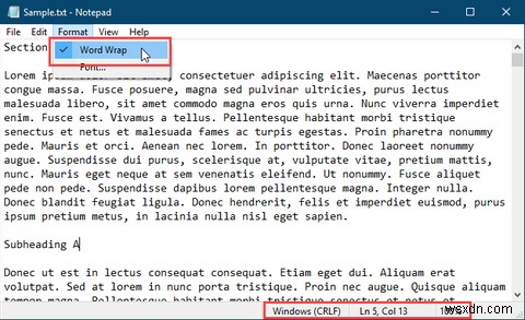 Notepad Windows 10 mới và cải tiến:Các mẹo và tính năng hữu ích 