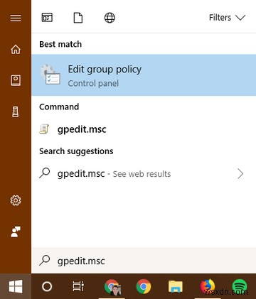 Cách mở Local Group Policy Editor trong Windows 10 