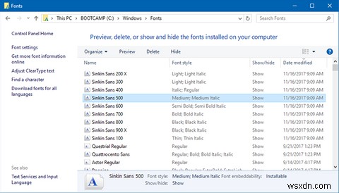 Hướng dẫn Quản lý Phông chữ Windows 10 