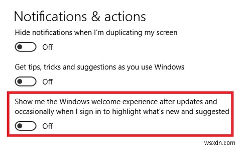 Cách tắt Trang trải nghiệm chào mừng của Windows trong Windows 10 
