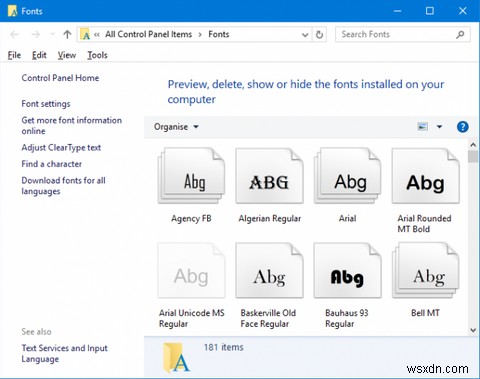 Cách thay đổi kích thước và phông chữ văn bản trong Windows 10 